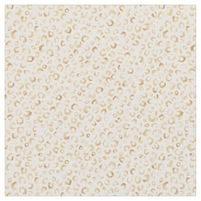 Skriv ut elegant White Guld Glitter Leopard Animal Tyg (Närbild)