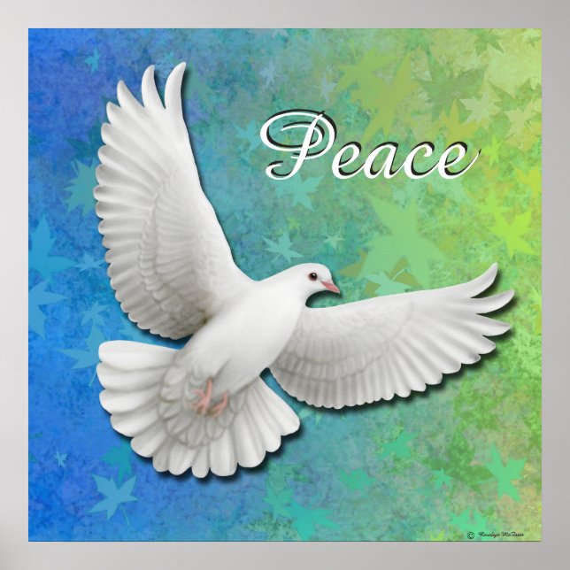 Skriv ut elegant White Peace Dove Poster (Framsidan)