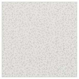 Skriv ut elegant White Silver Glitter Leopard Anim Tyg
