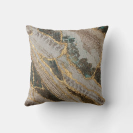 Skriv ut Emerald Snake Skin Dekorativ kudde Guld A