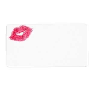 Skriv ut etikett för rosa Lipstick Kiss Fraktsedel