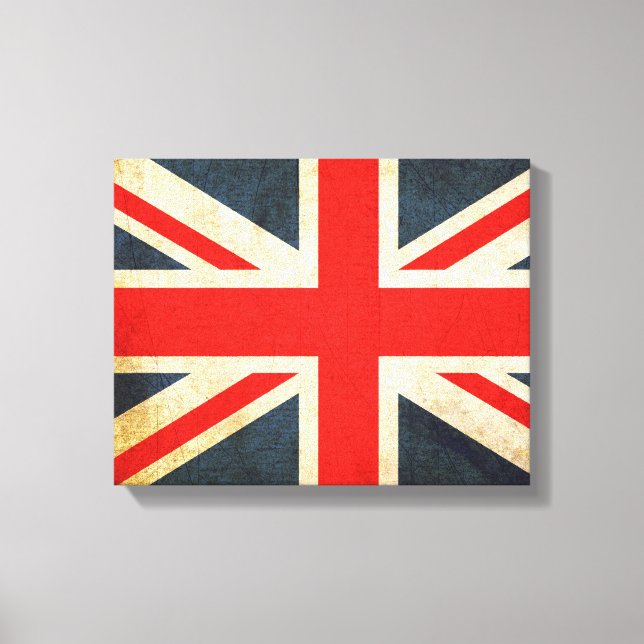 Skriv ut eventuellt Grunge Union Jack Wrapped Canv Canvastryck (Framsida)