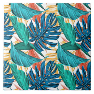 Skriv ut Exotic Tropical Löv Print Kakelplatta