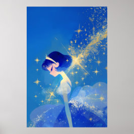 Skriv ut Fairy Princess Minimal Stil Poster