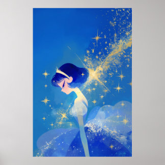 Skriv ut Fairy Princess Minimal Stil Poster