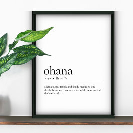 Skriv ut familjedefinition för Ljuny Ohana Hawaiin Poster