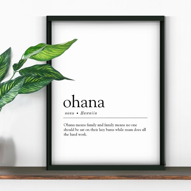 Skriv ut familjedefinition för Ljuny Ohana Hawaiin Poster (Skapare uppladdad)