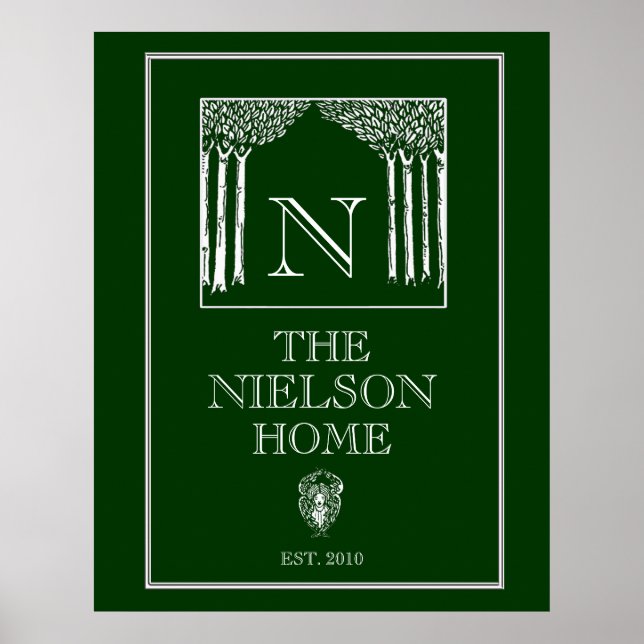 Skriv ut familjemönster för Anpassade Art nouveau  Poster (Framsidan)