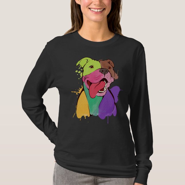 Skriv ut fantastisk Pitbull Pit Bull Terrier Skriv T Shirt (Framsida)