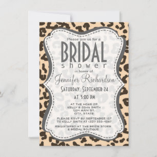 Skriv ut Färg Leopard Animal Bisque Inbjudningar