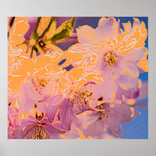 Skriv ut färgade blommor poster