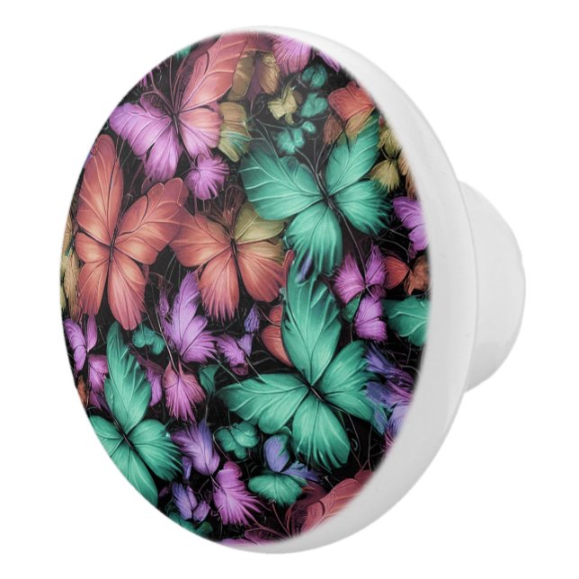 Skriv ut färgade fjärilar knopp (Höger)