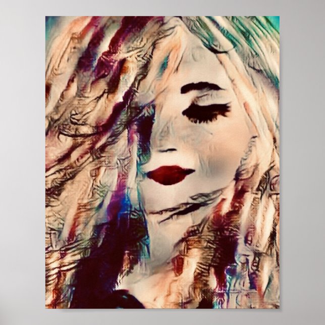 Skriv ut färgdekantering av Sjöjungfru för grafisk Poster (Framsidan)