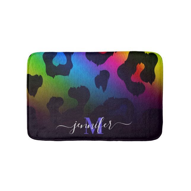 Skriv ut färglöst leopard badrumsmatta (Framsidan)