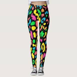 Skriv ut färglöst leopard leggings
