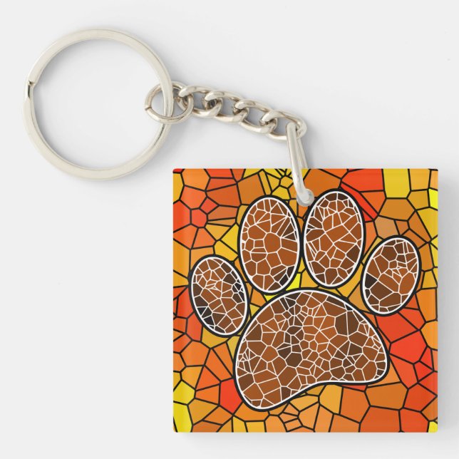 Skriv ut färglöst Mosaic Art Hund Paw (Framsidan)