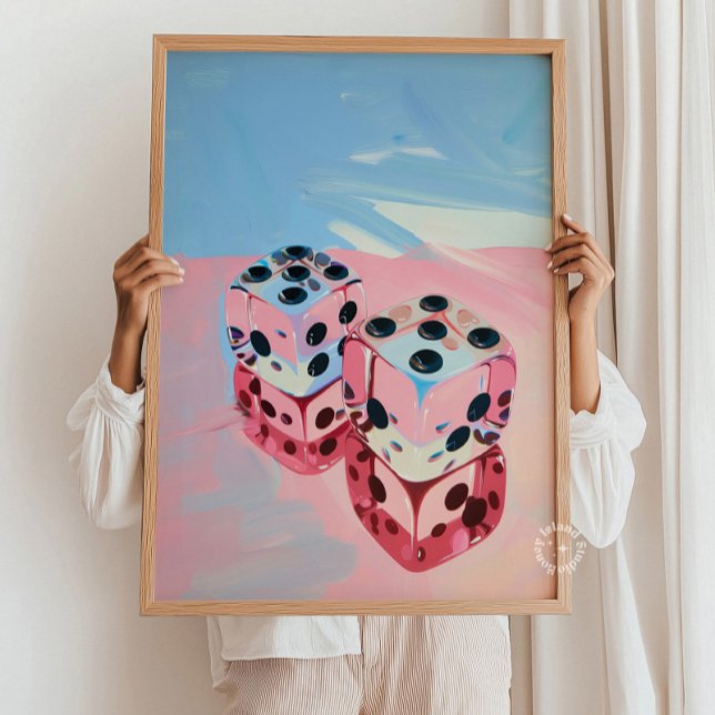 Skriv ut färgruta - brant, blå Rosa Poster (Skapare uppladdad)