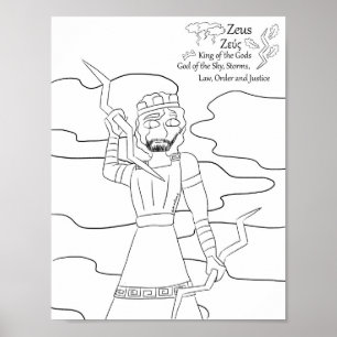 Skriv ut färgsida för Zeus Poster