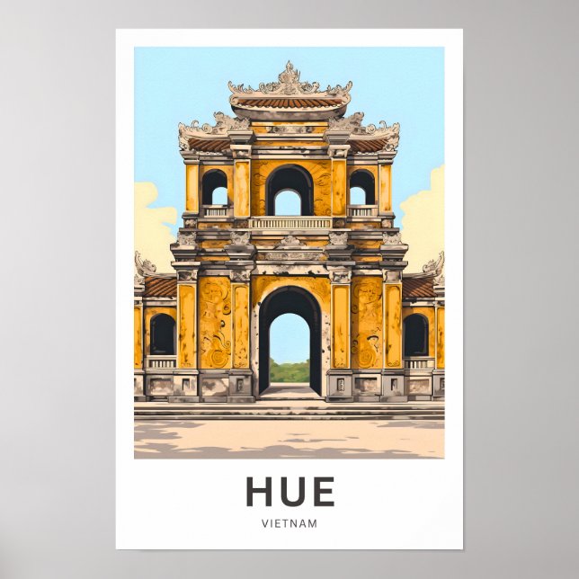 Skriv ut färjetecken för hue Vietnam Poster (Framsidan)