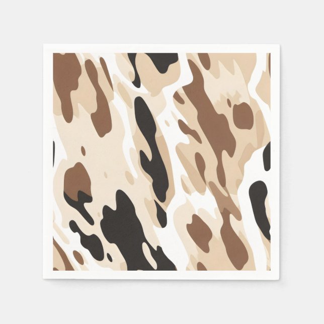 Skriv ut Farm Bröllop Cowhide Pappersservett (Framsidan)