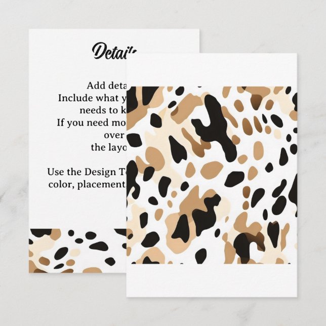 Skriv ut Farm Bröllop Cowhide Tilläggskort (Fram/baksida)