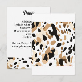 Skriv ut Farm Bröllop Cowhide Tilläggskort