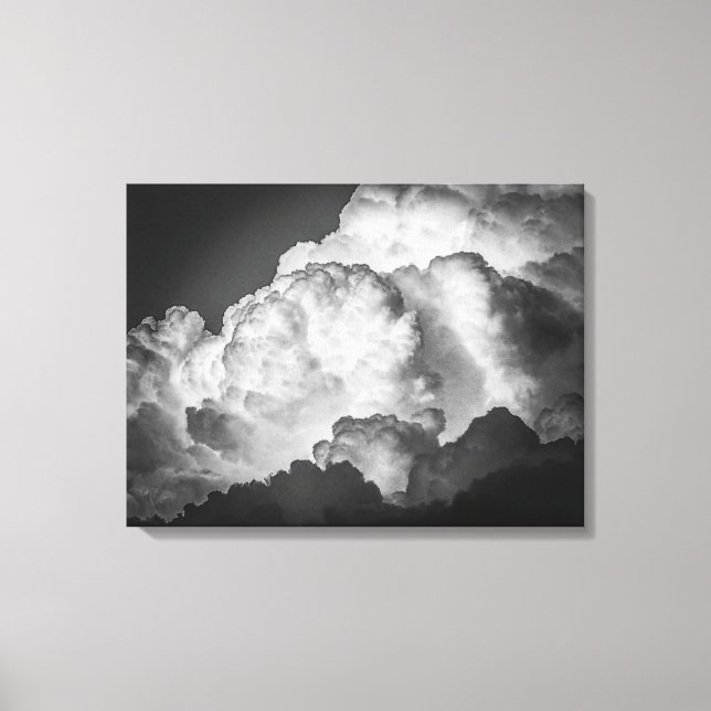 Skriv ut fet Fluffy Clouds Canvas Art (Framsida)