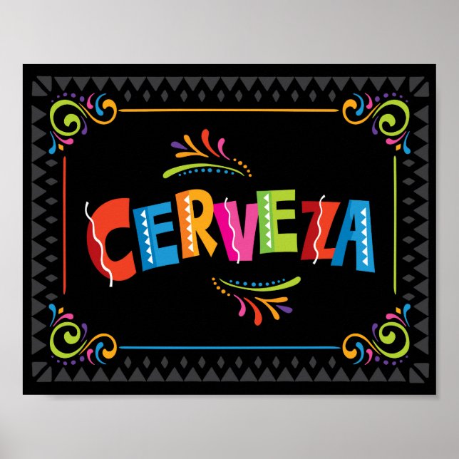 Skriv ut Fiesta CERVEZA Party Poster (Framsidan)