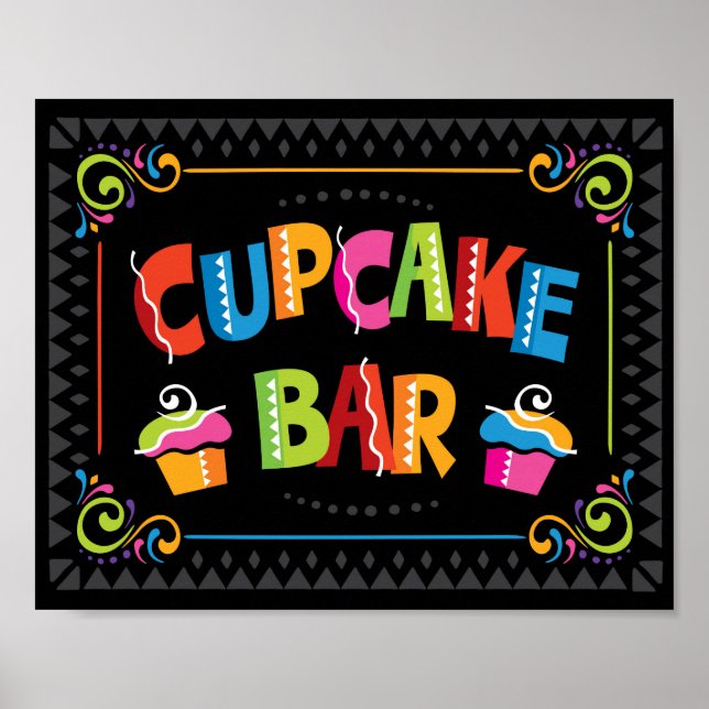 Skriv ut Fiesta CUPCAKE PUB Party Poster (Framsidan)