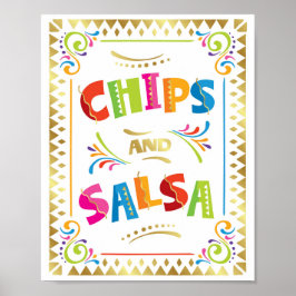 Skriv ut Fiesta Party CHIP AND SALSA-signatur Poster