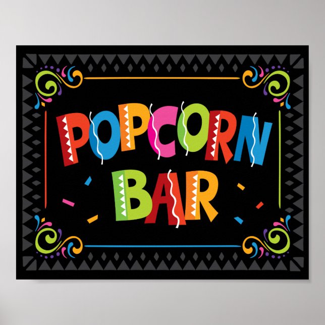 Skriv ut Fiesta POPCORN PUB Party Poster (Framsidan)