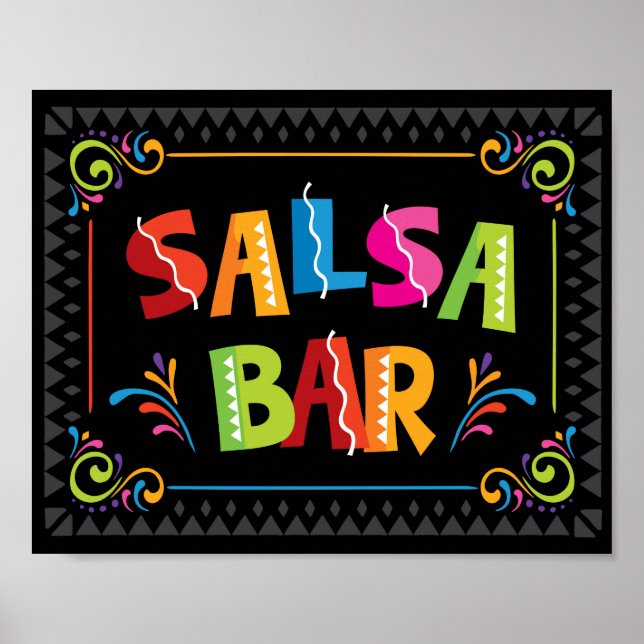 Skriv ut Fiesta SALSA PUB Party Poster (Framsidan)