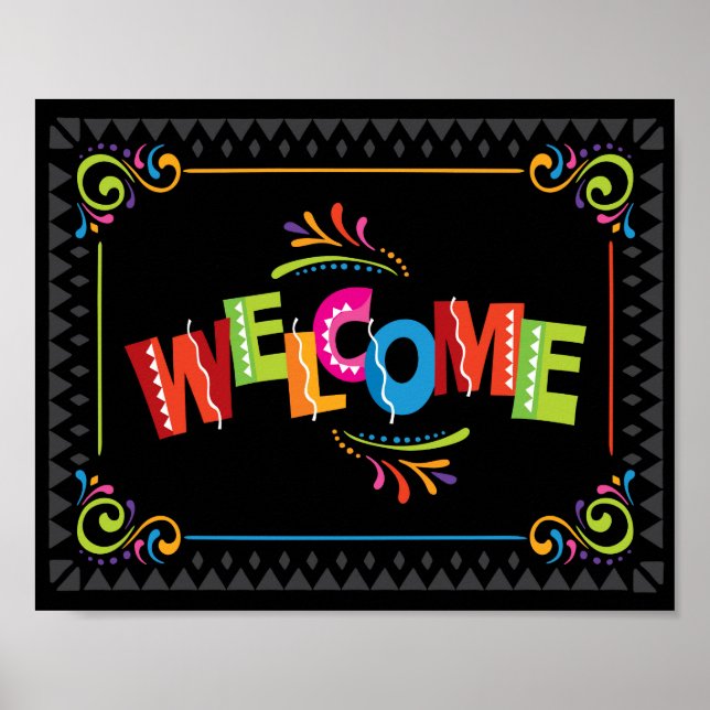 Skriv ut Fiesta WELCOME-signatur Poster (Framsidan)