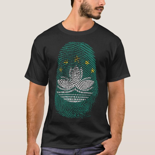 Skriv ut finger - Macau T Shirt (Framsida)