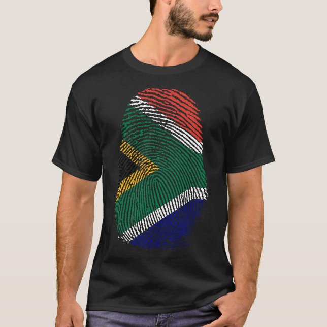 Skriv ut finger - södra Afrikan T Shirt (Framsida)