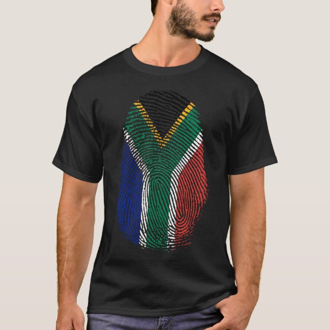Skriv ut finger - södra Afrikan T Shirt (Framsida)