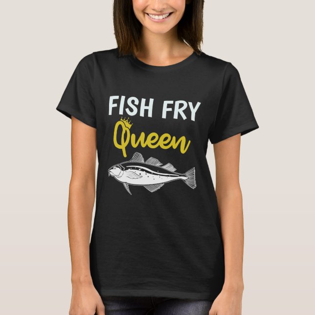 Skriv ut fiskfry drottning t shirt (Framsida)