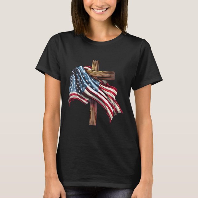 Skriv ut Flagga Kor T Shirt (Framsida)