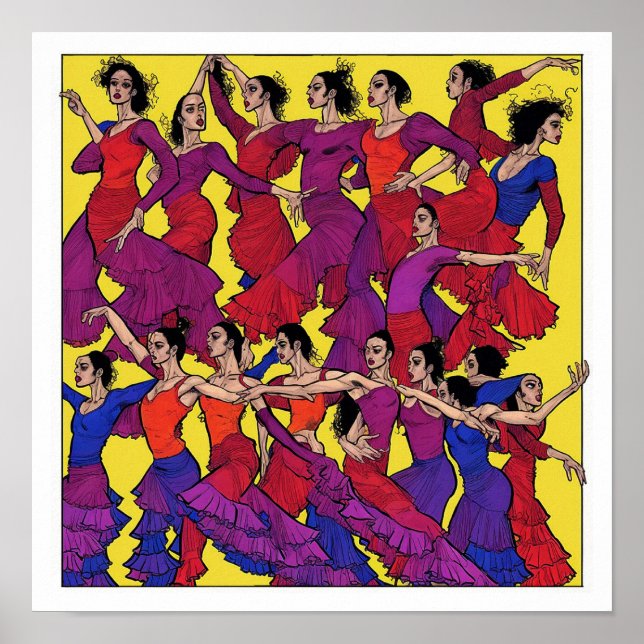 Skriv ut Flamenco Dancers Poster (Framsidan)