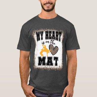 Skriv ut flickan Wrestling Mor Bleached Leopard T Shirt