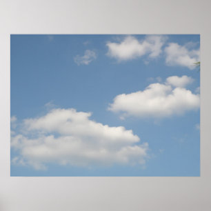 Skriv ut Fluffy White Cumulus Clouds Poster