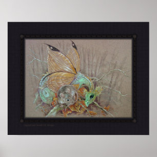 Skriv ut - flygplansryttare och mus poster