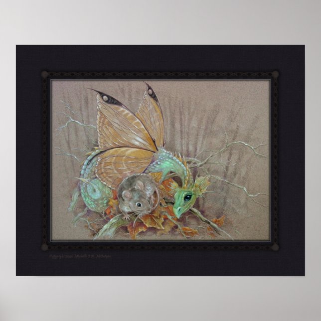 Skriv ut - flygplansryttare och mus poster (Framsidan)