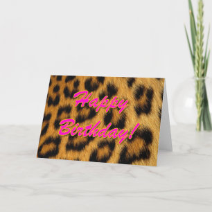 Skriv ut födelsedagskort för leopard kort