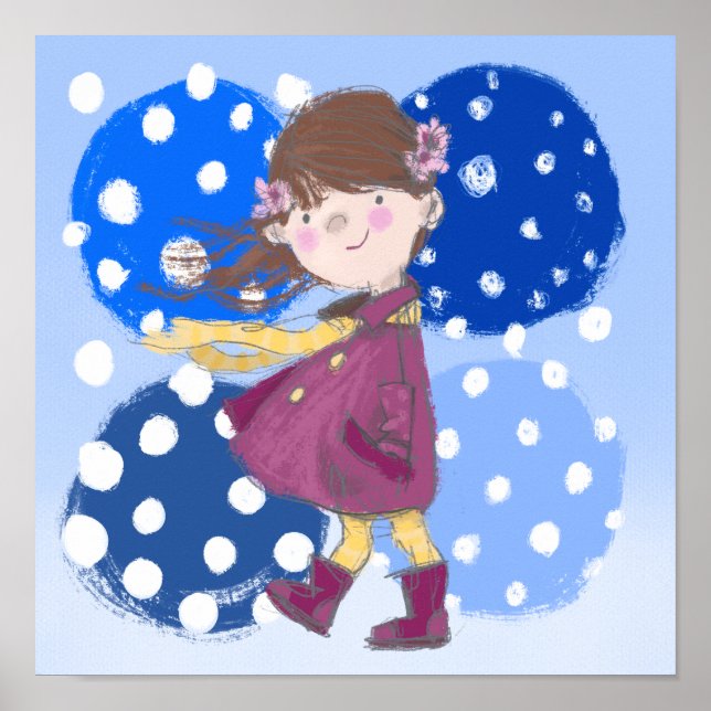 Skriv ut för flickrum. Snowball Poster (Framsidan)