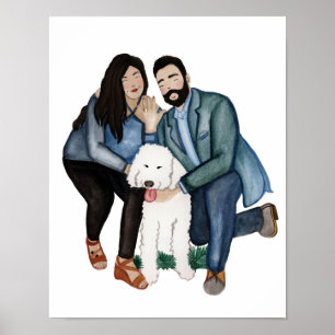 Skriv ut förlovning Bröllop par Porträtt Poster