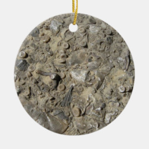 Skriv ut Fossil Hash Sten Julgransprydnad Keramik