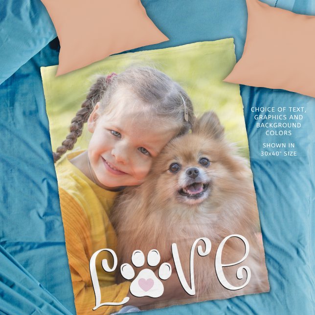 Skriv ut fotoAnpassningsbar för Cute Hund Paw Fleecefilt (Skapare uppladdad)