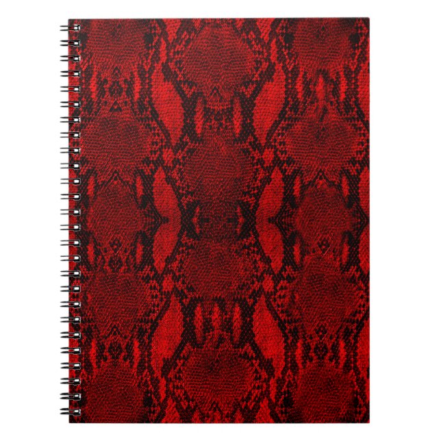 Skriv ut fotoanteckningsbok för Red Snake Skin Anteckningsbok (Framsidan)