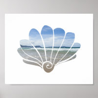 Skriv ut fotografik för Seashell Beach-fotodiagram